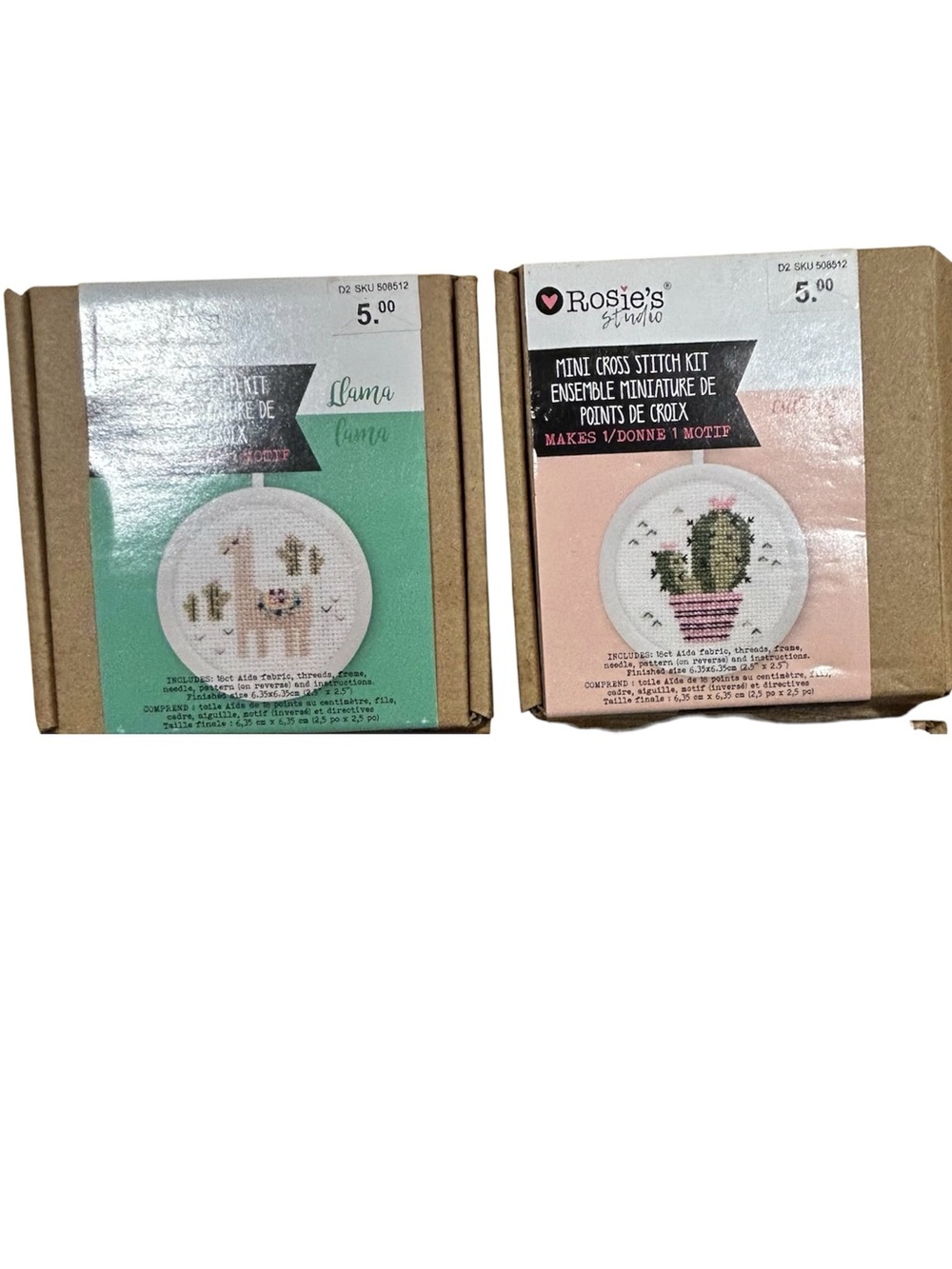 💥  2 for 12 or 4 for 20 💥 Lot of 2 Small Embroidery Kits - As Is